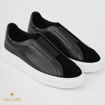 Marcetti Sneaker Luxe Noir Edition – Cuir & Daim Premium