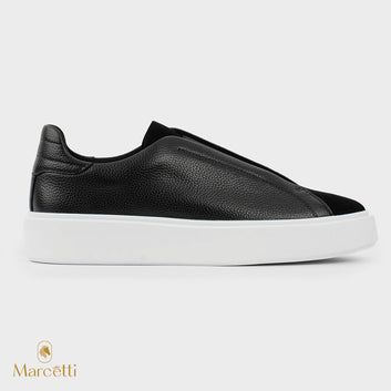 Marcetti Sneaker Luxe Noir Edition – Cuir & Daim Premium